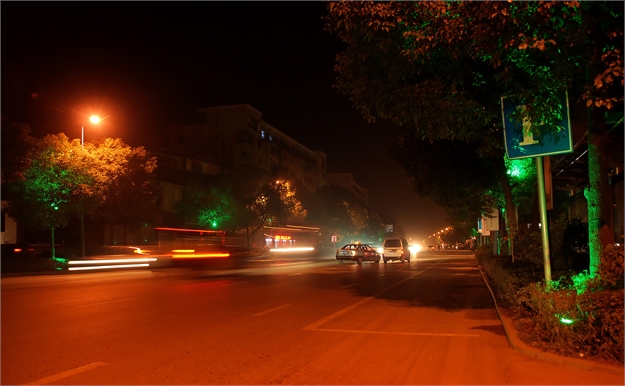 湘潭沙子岭夜景图